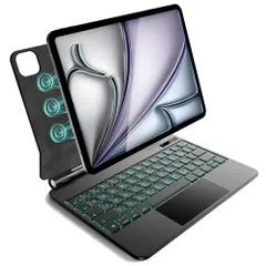 iPad Air 11 インチ(M3 2025 年モデル/M2 2024 年モデル)、iPad Air 第5/4世代 および iPad Pro 11 インチ(第4/3/2/1 世代)用 磁気キーボードケース 軽量JIS日本語配列?磁気装着・マルチジェスチャート