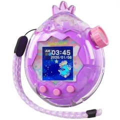 【特価商品】王冠のデコキャップ 保護フィルム3枚付き ストラップ付き 透明ケース For Tamagotchi Paradise カバー クリア 保護ケース 実機検証済 ハードケース たまごっちパラダイス 耐衝撃 PC素材 CASE 新登場 携帯ゲーム機 保護