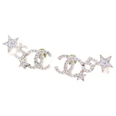CHANEL (シャネル) ココマーク ラインストーン ピアス アクセサリー ゴールド GP C22S