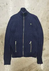 POLO RALPH LAUREN ネイビー ニット ジップアップ カーディガン S