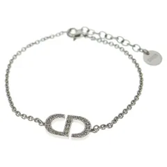 Christian Dior (クリスチャンディオール) CDロゴ ラインストーン ブレスレット シルバー