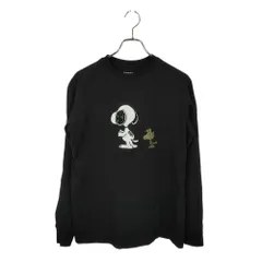 1PIU1UGUALE3 RELAX ウノピゥウノウグァーレトレ リラックス × PEANUTS SNOOPY スヌーピー ロンT 長袖 カットソー Tシャツ UST-26056 L ブラック メンズ