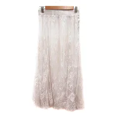 アプワイザーリッシェ Apuweiser-riche ギャザースカート ロング レース 2 M 白 アイボリー /MN