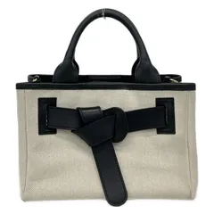 VIOLAd'ORO(ヴィオラドーロ) トートバッグ - アイボリー×黒 ミニバッグ レザー