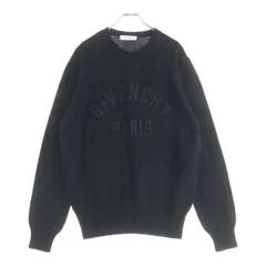 GIVENCHY (ジバンシィ) Sweater Ecru In Cotton With Logo フロントロゴ刺繍 クルーネックニットセーター BM90W04YNM ブラックのサムネイル