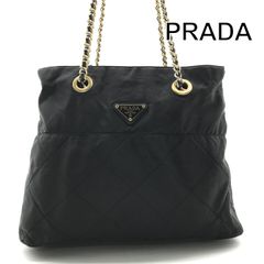 PRADA プラダ トートバッグ チェーン キルティング 三角ロゴ フラップ