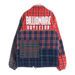 BILLIONAIRE BOYS CLUB (ビリオネアボーイズクラブ) Check Zip Up Jacket チェック柄 パッチワーク ジップアップジャケット レッド/ネイビー