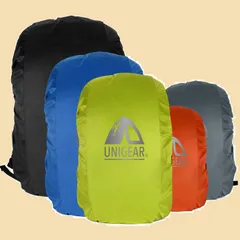 雨よけ ザックカバー 防水カバー レインカバー ２倍以上の防水 耐水圧5000mm 夜間反射 アウトドア リュックカバー 通勤 通学 梅雨対策 収納袋一体化 [Unigear] 超軽量 5カラー 5サイズ 15L-80L
