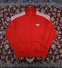 (海外M / 約105) アディダスオリジナル ファイヤーバード トラックジャージ レッド 白・赤