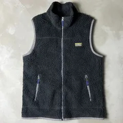 LLBean フルジップ メッシュ ライナー パイル フリース ベスト L / エルエルビーン LLビーン ボア ハイネック ブラック 黒