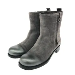 JIMMY CHOO ジミーチュウ ショートブーツ 表記サイズ:37 1/2 サイドファスナー/レザー    グレー レディース / 240001180391