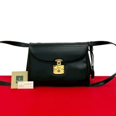 極 美品 GUCCI グッチ オールドグッチ ヴィンテージ レディロック レザー 本革 ショルダーバッグ ポシェット サコッシュ ブラック 黒 60047