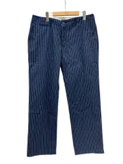 JAPAN BLUE JEANS (ジャパンブルージーンズ) オールドヒッコリーストライプ ルーズストレート トラウザーパンツ J2424J02 36 紺 メンズ/028のサムネイル