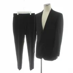 バーバリーブラックレーベル BURBERRY BLACK LABEL スーツ セットアップ テーラードジャケット シングル パンツ スラックス ストライプ柄 ウール 94-78-175 黒 ブラック D1H11-301-09 /AN41