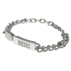 DIESEL (ディーゼル) Logo Plate Chain Bracelet ロゴプレート チェーン ブレスレット DX0966040 シルバー