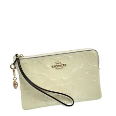 コーチ ポーチ レディース COACH 小物入れ シグネチャー レザー コーナー ジップ リストレット CDF04 IMCHK チョーク