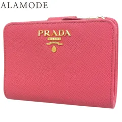 PRADA(プラダ) 2つ折り財布 コンパクトウォレット 小物 二つ折り ロゴ サフィアーノレザー SAFFIANO METAL PEONIA ピンク ゴールド金具 1ML018 レディース 40802180094【中古】【アラモード】