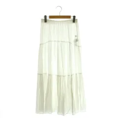 ミラオーウェン Mila Owen 25SS マキシ丈ボリュームティアードスカート フレアスカート ロング 1 ホワイト /DF ■OS