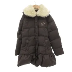 メゾピアノ mezzo piano ダウンコート 150 茶 ブラウン ファー襟 フリル裾 /NL ■GY61