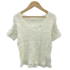 ユキトリイ YUKI TORII カットソー 38 白 ホワイト シャーリング レース 半袖 /SM21 ■ECD001のサムネイル