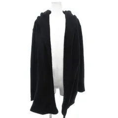 22オクトーブル 22 OCTOBRE カーディガン 44 黒 ブラック 前開き オープンカラー 長袖 フード付き 無地 /SC ■ECA001