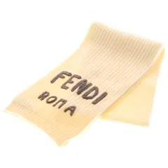 FENDI (フェンディ) ロゴ ニットマフラー アイボリー FXT352