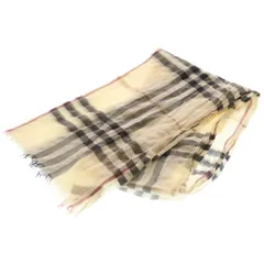 BURBERRY (バーバリー) シルク混 大判ショール ノバチェック ストール 3743233 ベージュのサムネイル