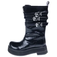 CHARLES&KEITH (チャールズ＆キース) トリプルバックル カーフレザー ロングブーツ CK1-90580190 ブラック