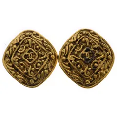 CHANEL (シャネル) ココマーク イヤリング ひし形 ゴールド GP ヴィンテージ アクセサリー