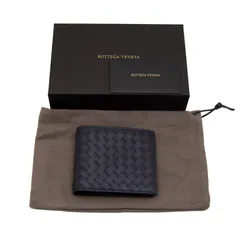 【新品同様】ボッテガヴェネタ　イントレチャート　二つ折り財布　札入れ　ブラック　113993  V47W1 2015