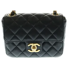 CHANEL (シャネル) ミニマトラッセ チェーンショルダーバッグ ミニバッグ ブラック ゴールド金具 ラムスキン