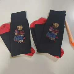POLO RALPH LAUREN ポロラルフローレン クマ クマのぬいぐるみ 靴下 ブラック/レッド