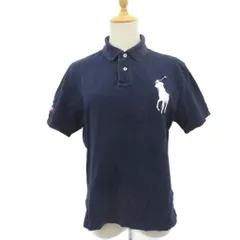 ポロ バイ ラルフローレン Polo by Ralph Lauren ポロシャツ 鹿の子 M 紺 ネイビー 半袖 ビッグポニー /YS26 ■ECD001