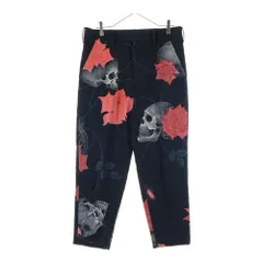 Yohji Yamamoto (ヨウジヤマモト) 18SS 復刻 スカルローズスラックスパンツ ウール×キュプラ レッド/ブラック HW-P69-106のサムネイル