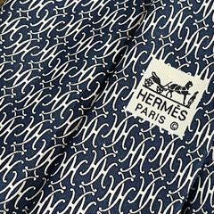 ★HERMES★ ストール チェーン ベルト フリンジ シルク ネイビー ☆HERMES☆ ストール チェーン ベルト フリンジ シルク ネイビー