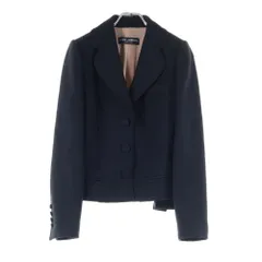 DOLCE & GABBANA (ドルチェアンドガッバーナ) ラウンドラペル スナップボタン 3B テーラードジャケット ブラック レディース F265CTのサムネイル