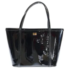 DOLCE & GABBANA (ドルチェアンドガッバーナ) トートバッグ 黒×レオパード エナメルのサムネイル