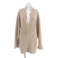 カリテ qualite スタンドカラーニットガウン カーディガン 長袖 ベルト付き 38 モカ /HK ■OS