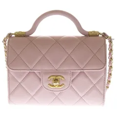 CHANEL (シャネル) マトラッセ ココマーク ターンロック ミニフラップ トップハンドル キャビアスキン 2WAY チェーンショルダーバッグ ゴールド金具 AS4956