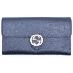 GUCCI (グッチ) インターロッキングG 長財布 ロングウォレット カードケース ブラック レザー 598166 ゴールド金具