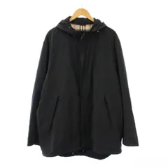 バーバリー ロンドン BURBERRY LONDON ジャケット アウター ショート丈 フード ワンカラー ノバチェック XL 黒 ブラック /BB