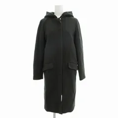 アンデミュウ Andemiu MINDLUX コート ハーフ ミドル丈 ノーカラー フード付き 2WAY ジップアップ S 緑 グリーン ■MG /UO 0930のサムネイル