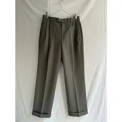 Brooks Brothers ウール スラックス/ 32 オリーブ グレー ツータック パンツ P6-01055-9429