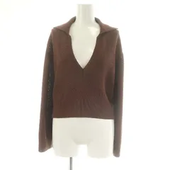 ヤヌーク YANUK 24SS Open Collar Knit ニット セーター Vネック 長袖 F 茶 ブラウン 57141944 /HK ■OSのサムネイル