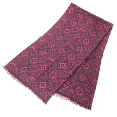 LOUIS VUITTON ルイヴィトン M75507 モノグラム ジャガードシルクウールストール  ピンク×ネイビー
