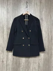 SUIT SELECT スーツセレクト 春夏 ウォッシャブル 釦2掛けダブルジャケット 4S ジャケット sizeS/黒  ■◆ レディース