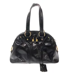 YVES SAINT LAURENT rive gauche イヴサンローラン リヴゴーシュ Muse Bag ミューズ パテントレザーハンドバッグ 156465 ブラック