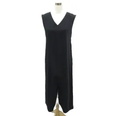 アニエスベー agnes b. ワンピース T2 黒 ブラック ノースリーブ Vネック スリット ロング丈 /YS24 ■ECC001