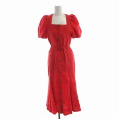 スナイデル SNIDEL フロントボタンマーメイドワンピース ロング 半袖 0 赤 レッド SWFO222030 /EE