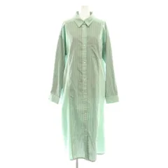 アヴィレックス AVIREX シャツ ワンピース ロング F グリーン 緑 ホワイト 白 ストライプ柄 /CX